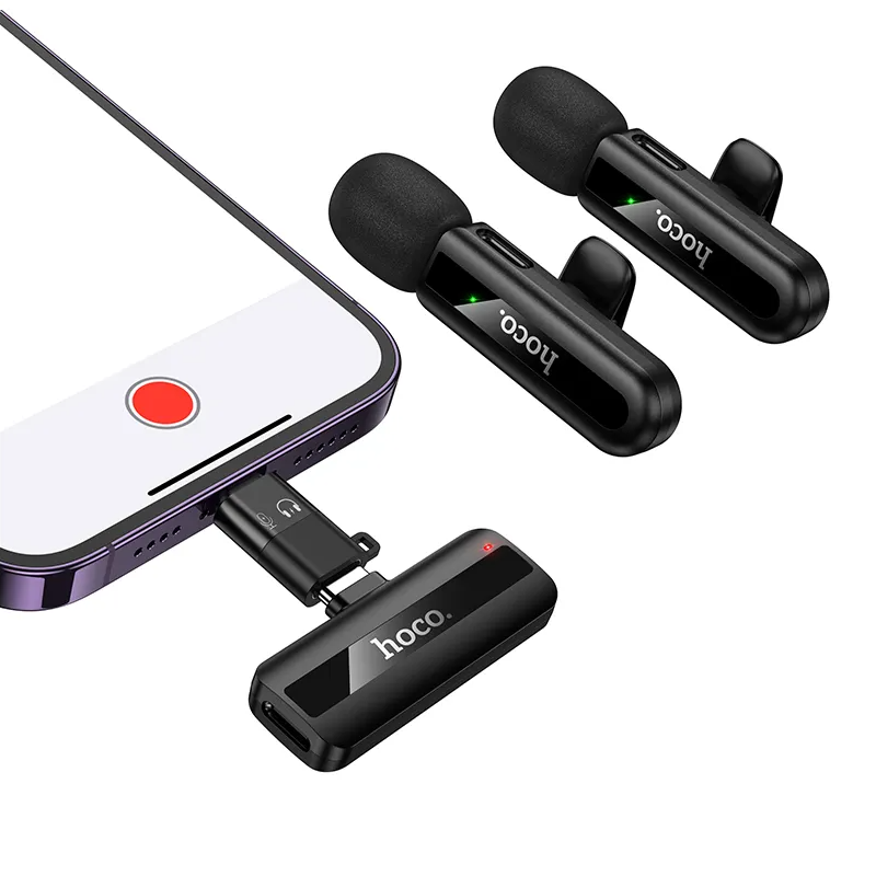 Lavalier HOCO L20A, USB-C / Lightning, Set de 2 pièces, Noir