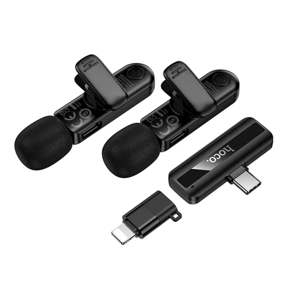 Lavalier HOCO L20A, USB-C / Lightning, Set de 2 pièces, Noir