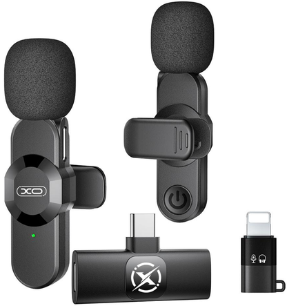 Lavalier XO Design MC14 Dual, USB-C / Lightning, Set of 2 pieces, Black