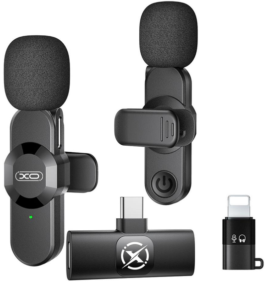 Micro-cravate XO Design MC14 Dual, USB-C / Lightning, Lot de 2 pièces, Noir