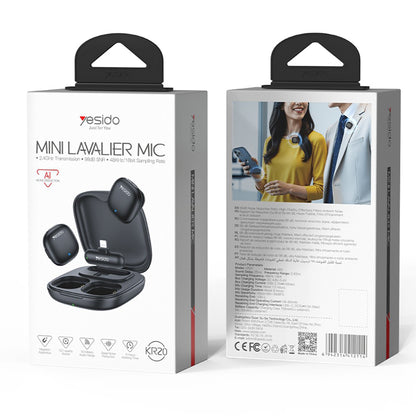 Yesido KR20 Lavalier, Lightning, Set of 2 pieces, Black