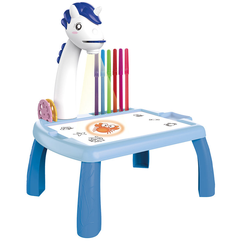 MaXlife Table à dessin pour enfants avec projecteur MXDP-200, bleu