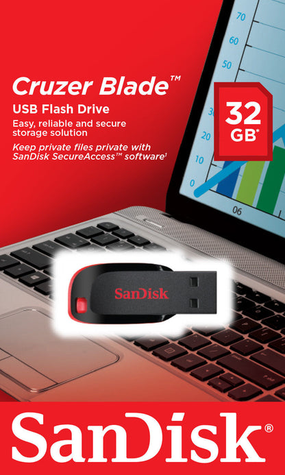 SanDisk Cruzer Blade USB-A Mémoire externe 32 Go SDCZ50-032G-B35