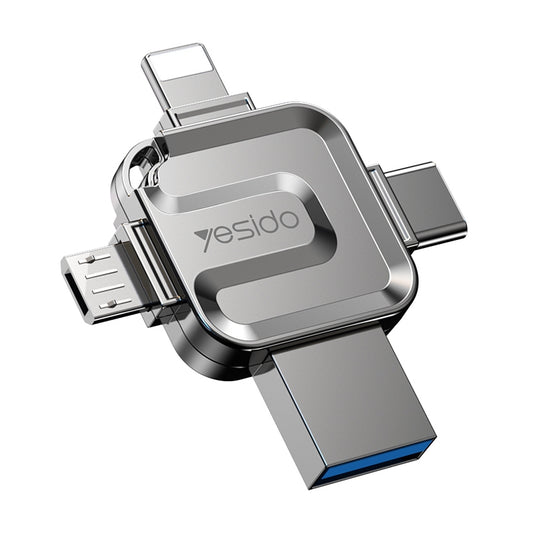 Mémoire Externe USB-A 3.0 / Lightning / USB-C / microUSB Yesido FL15, 64Gb