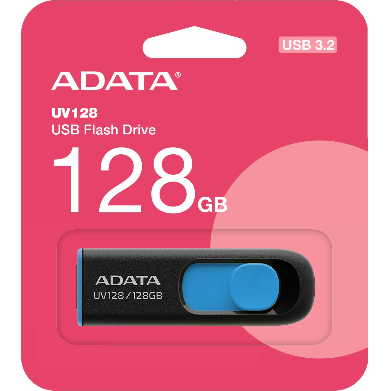 Mémoire externe USB-A 3.2 Adata UV128, 128Gb AUV128-128G-RBE 