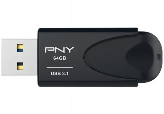 Mémoire Externe USB-A 3.1 PNY Attache 4, 64Gb FD64GATT431KK-EF