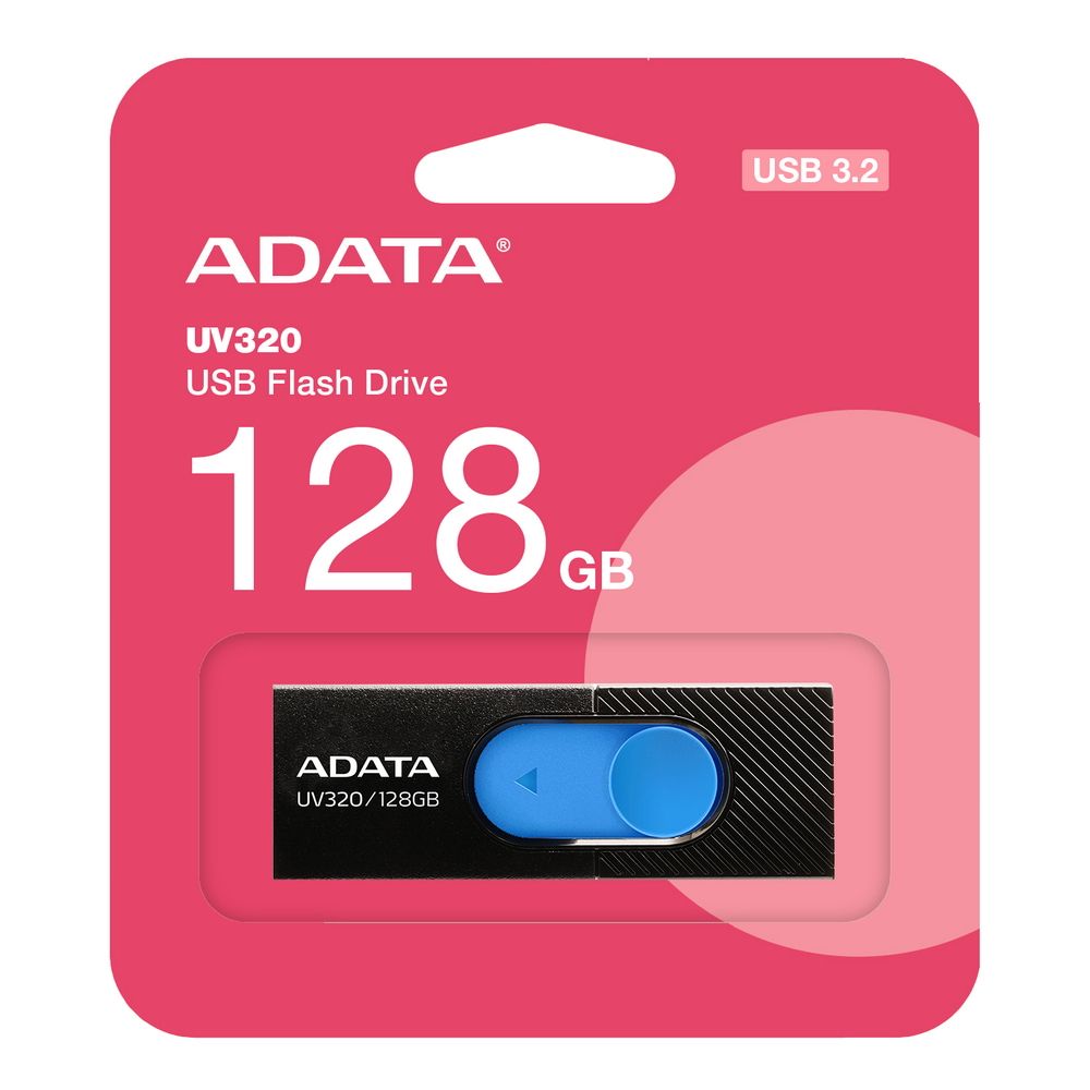 Mémoire externe USB-A 3.2 Adata UV320, 128 Go AUV320-128G-RBKBL 