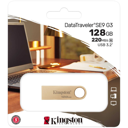 Mémoire externe USB-A 3.2 Kingston DT SE9 G3, 128 Go DTSE9G3/128 Go 