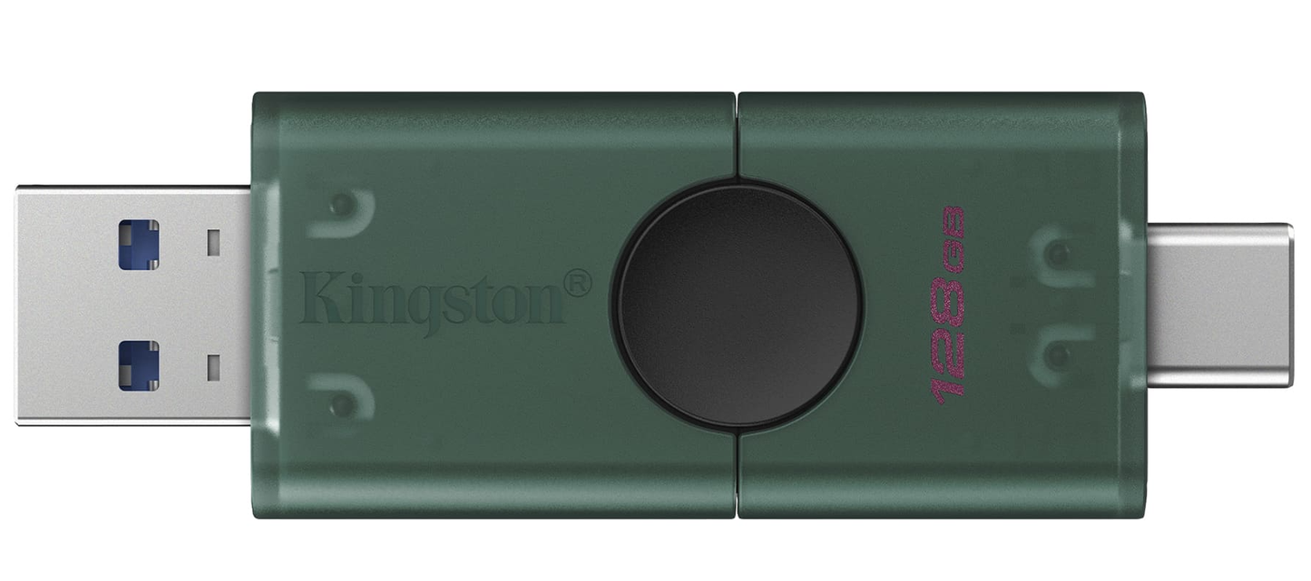 Mémoire Externe USB-A 3.2 / USB-C Kingston Duo, 128Go DTDEG2/128GB