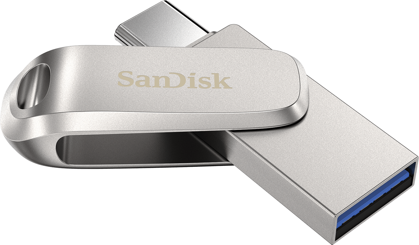 Mémoire Externe USB-A 3.2 / USB-C SanDisk Ultra Luxe Dual Drive, 256Go SDDDC4-256G-G46
