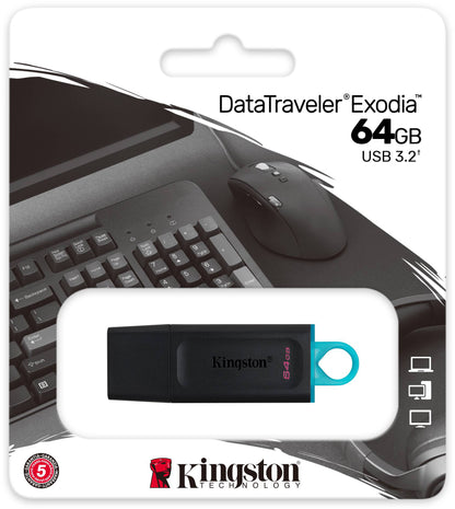 Mémoire Externe USB-A 3.2 Kingston DT Exodia, 64Gb DTX/64GB