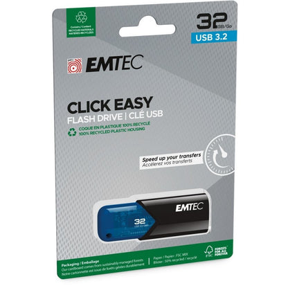 Mémoire Externe USB-A 3.2 Emtec B110 Click Easy, 32Gb ECMMD32GB113