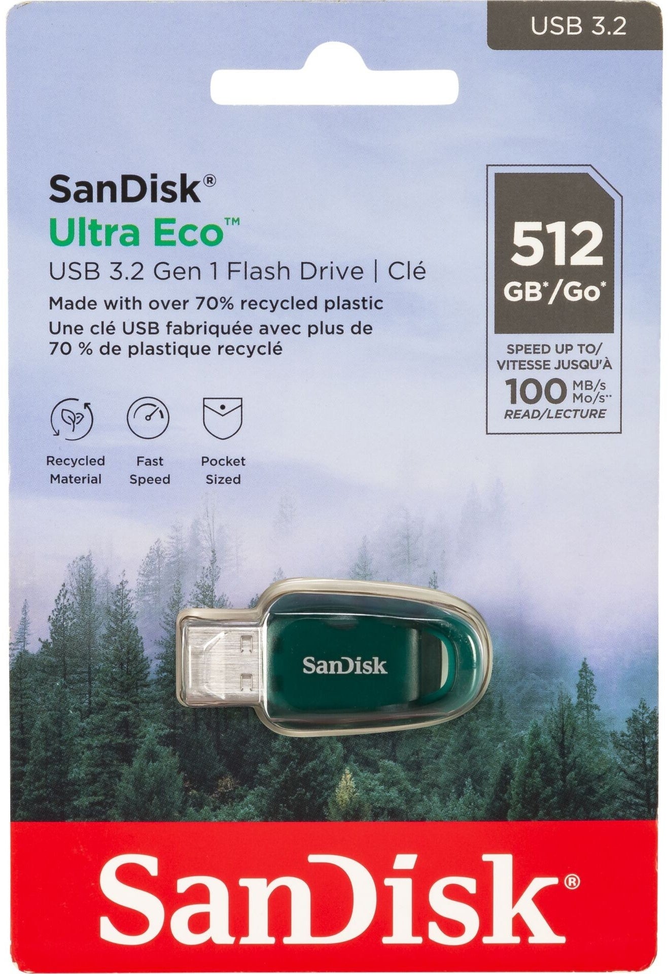 Mémoire Externe USB-A 3.2 SanDisk Ultra Eco, 512Gb SDCZ96-512G-G46