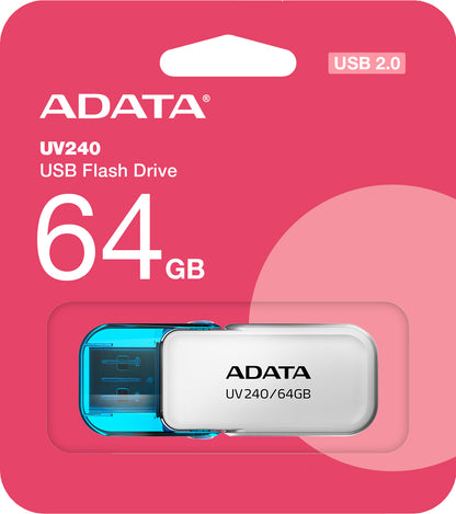 Mémoire externe USB-A Adata UV240, 64Gb AUV240-64G-RWH 