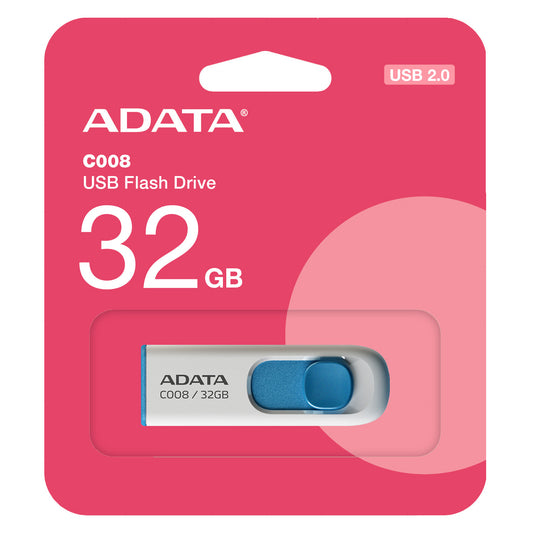 Mémoire Externe USB-A Adata C008, 32Gb AC008-32G-RWE