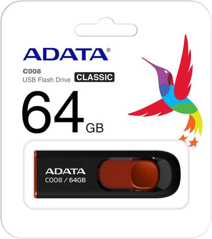 External USB-A Memory Adata C008, 64Gb AC008-64G-RKD