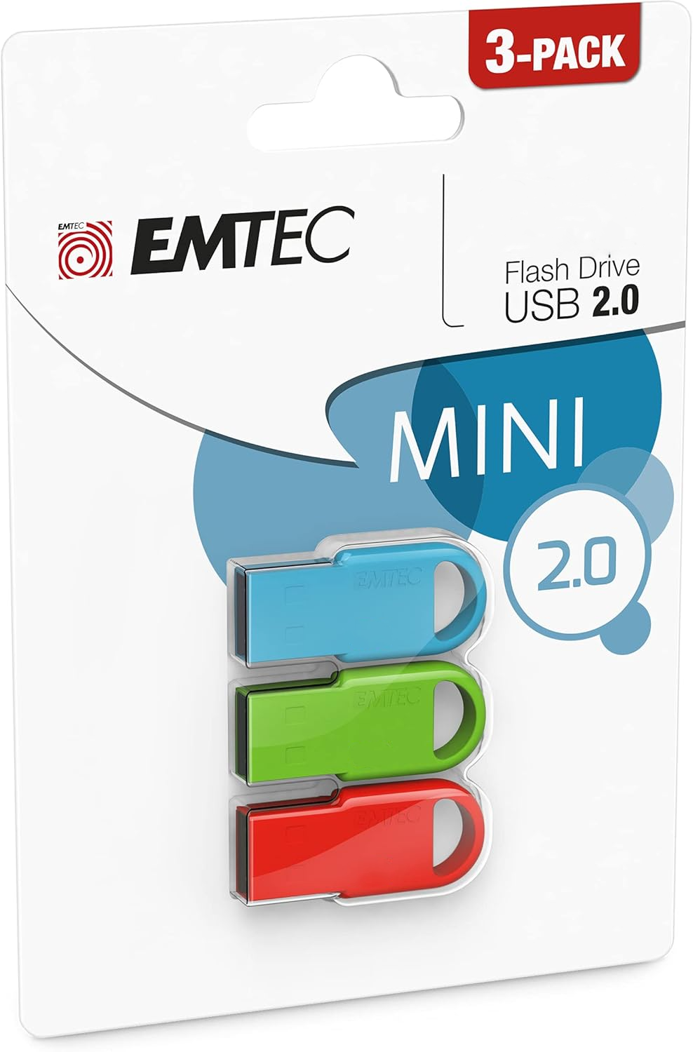 Mémoire Externe USB-A Emtec D250 Mini, 16Gb, Set 3 pièces ECMMD16GD252P3