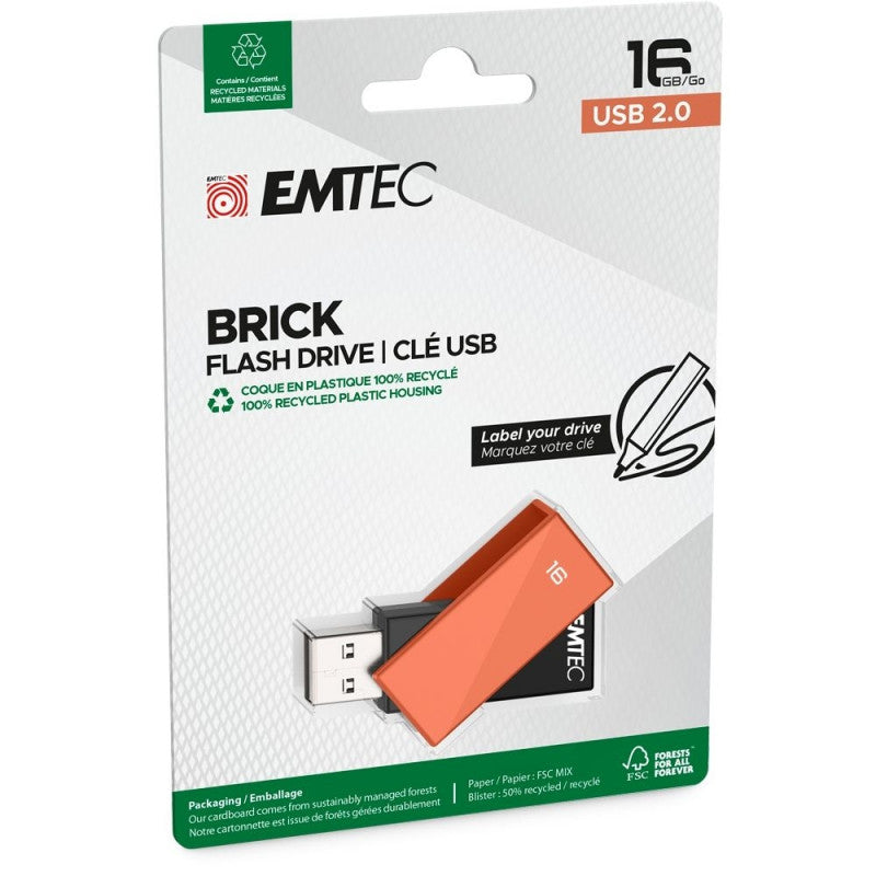 Mémoire Externe USB-A Emtec C350 Brick, 16Gb ECMMD16GC352