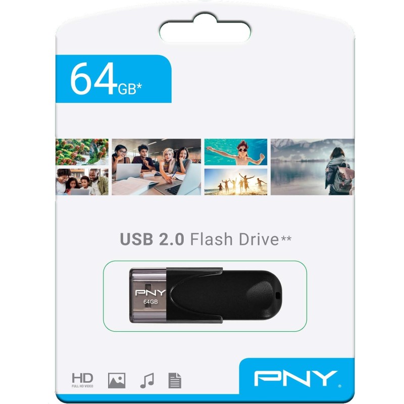 Mémoire Externe USB-A PNY Attache 4, 64Go FD64GATT4-EF