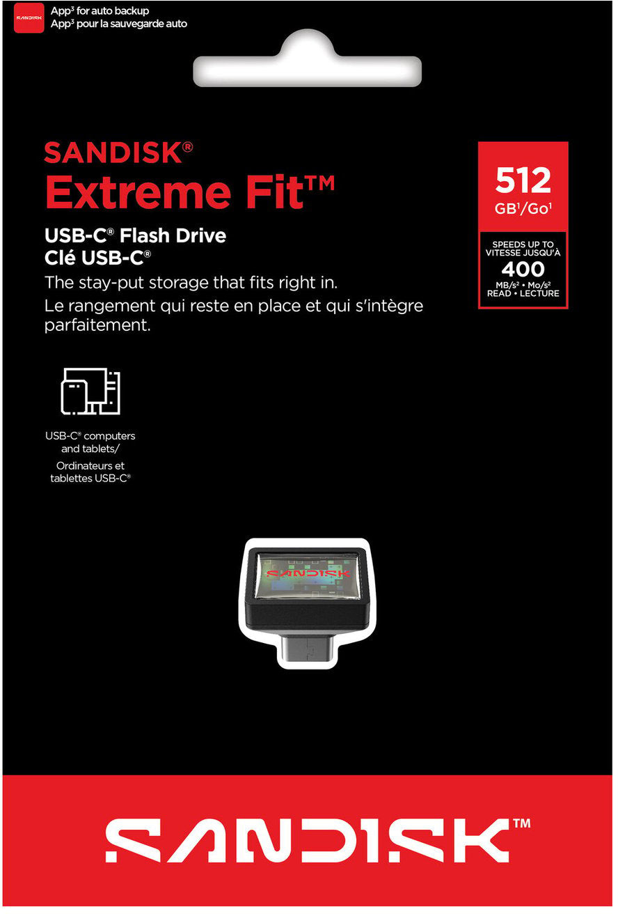 Mémoire Externe USB-C SanDisk Extreme Fit, 512Gb SDCZ530-512G-G46