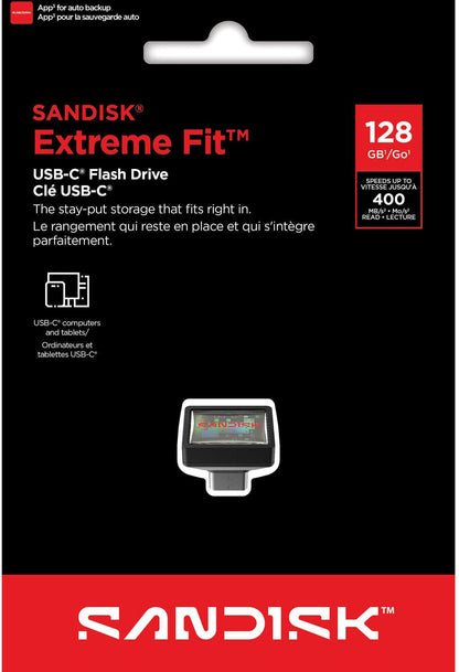 SanDisk Extreme Fit USB-C External Memory, 128Gb SDCZ530-128G-G46