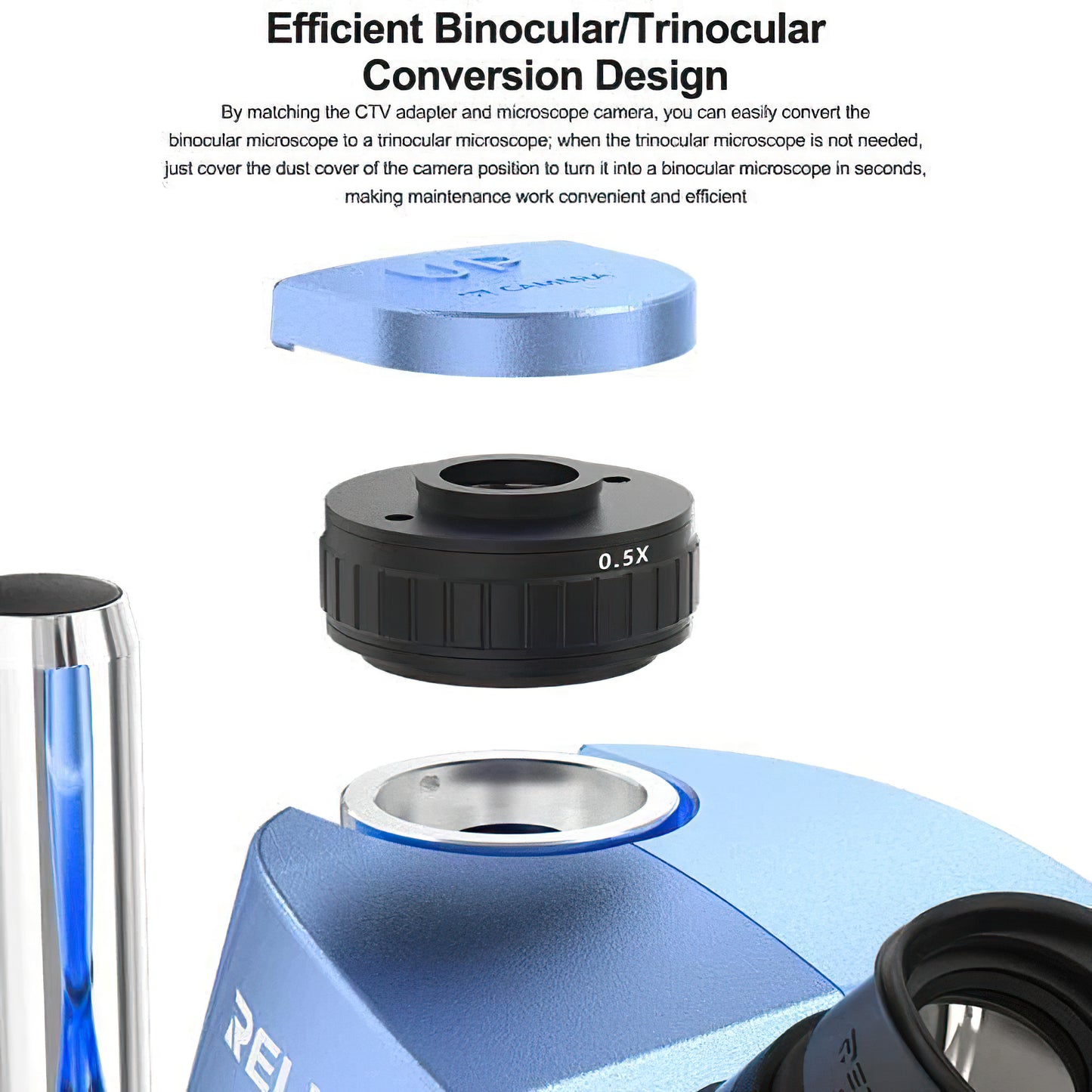 Microscope Relife RL-M7T Pro, Bleu