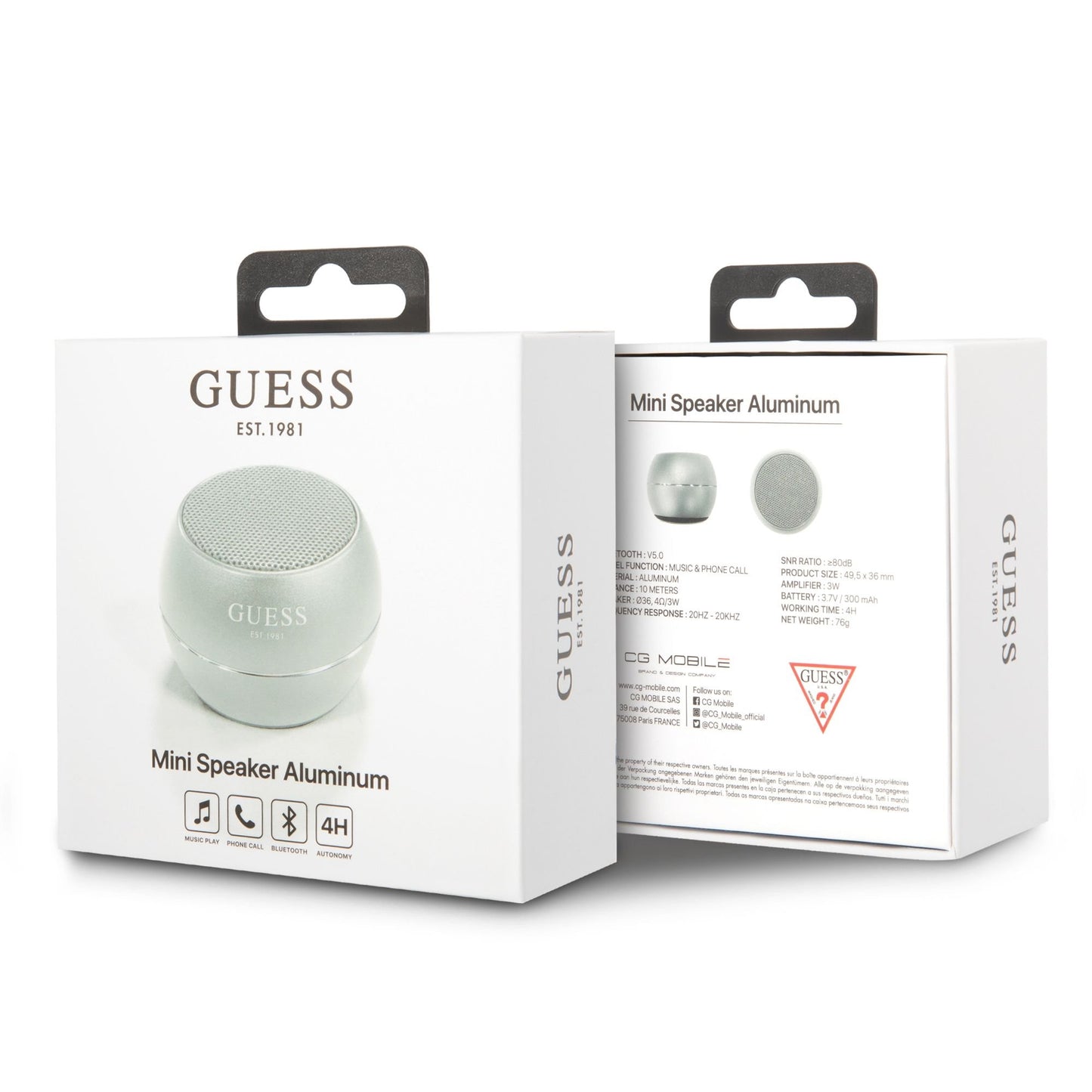 Enceinte Portable Bluetooth Guess, 3W, Argentée