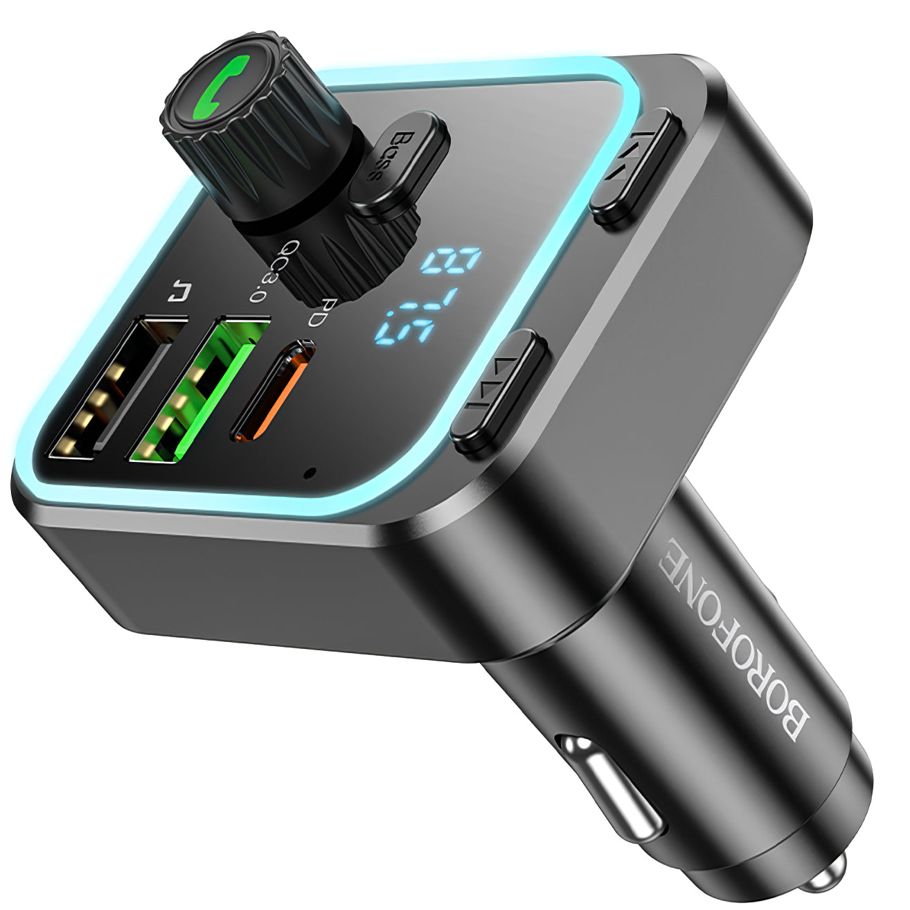 Modulateur FM Bluetooth BC53 Highway, 2 x USB-A - 1 x USB-C 