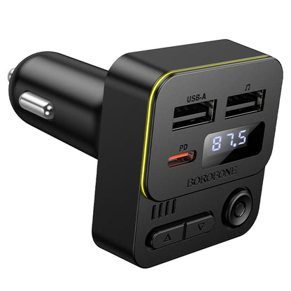 Modulateur FM Bluetooth Borofone BC60 Hero, 2 x USB-A - 1 x USB-C