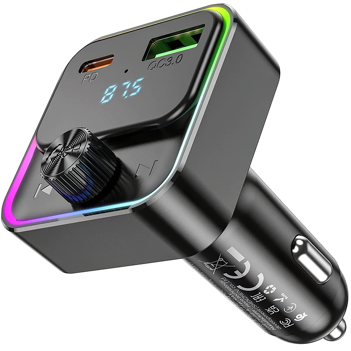 Modulateur FM Bluetooth HOCO E81, 1 x USB-A - 1 x USB-C