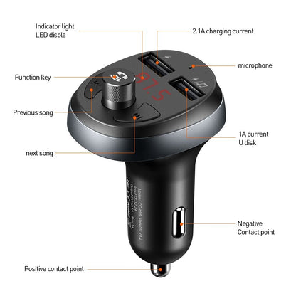 Modulateur FM Bluetooth McDodo, 2 x USB-A