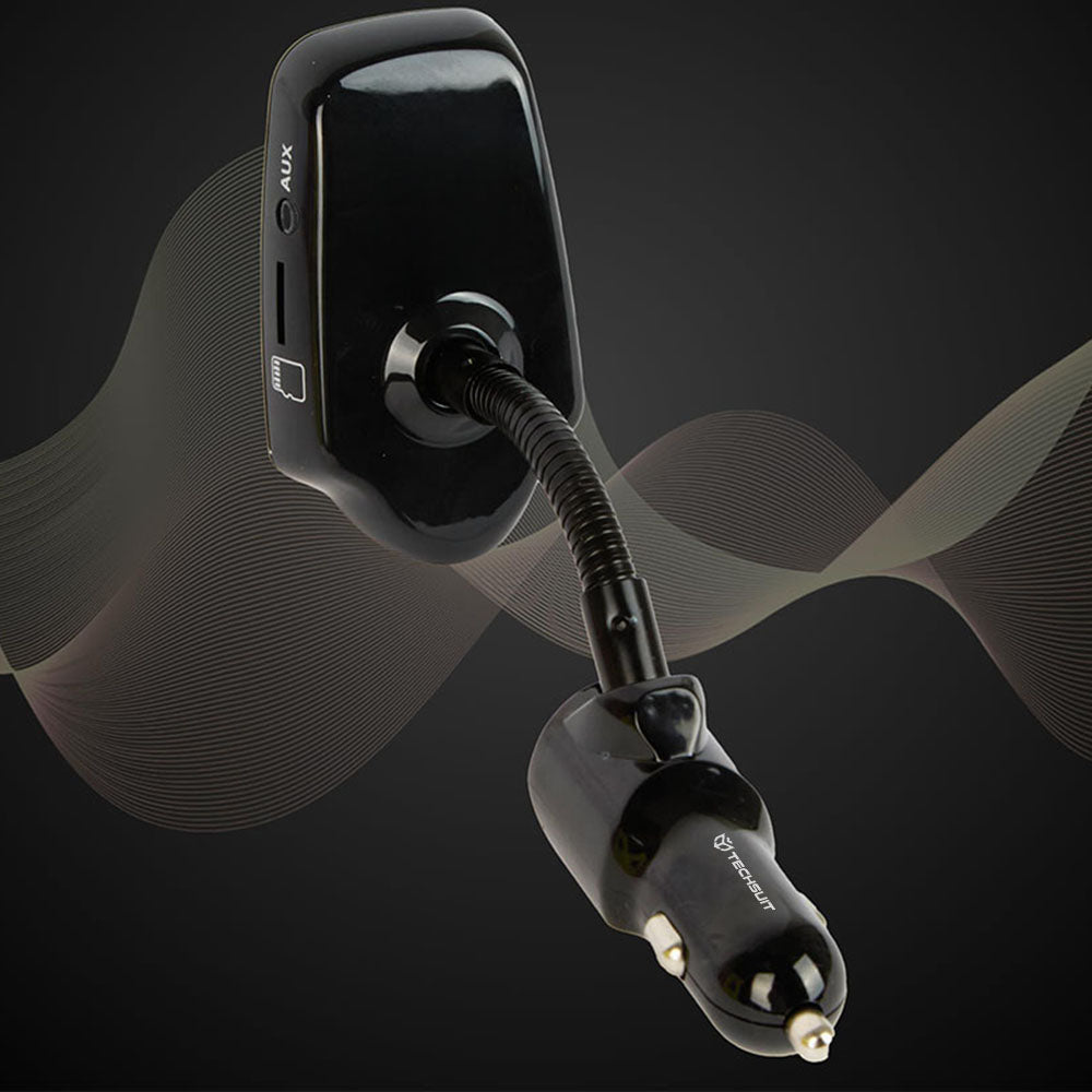 Modulateur FM Bluetooth Techsuit MFM4, 1 x USB-A - 1 x 3.5mm - 1 x microSD, Noir