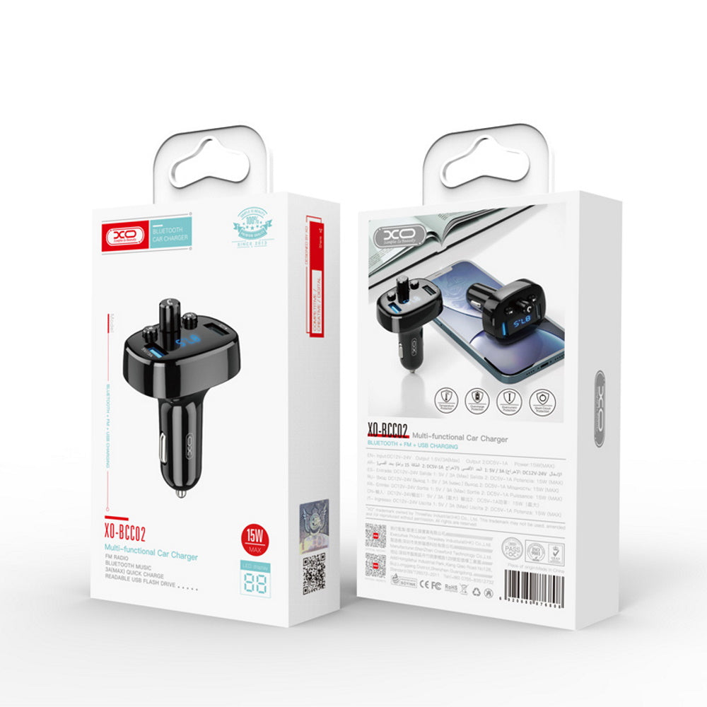 Modulateur FM Bluetooth XO Design BCC02, 2 x USB-A