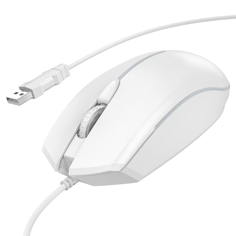 Souris Gaming Filaire USB HOCO GM37, RGB, 2400DPI, Blanc