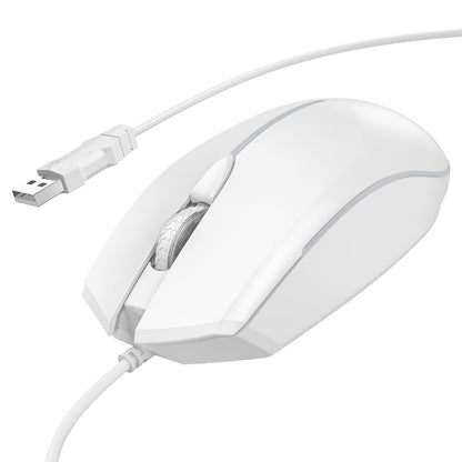 Souris Gaming Filaire USB HOCO GM37, RGB, 2400DPI, Blanc