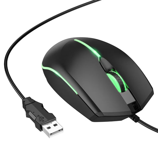 Souris Gaming Filaire USB HOCO GM37, RGB, 2400DPI, Noir