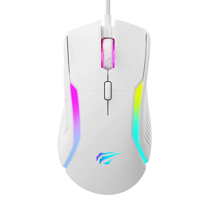 Souris Gaming Filaire USB HAVIT MS1033, RGB, 800DPI - 8000DPI, Blanche