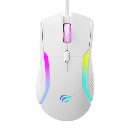 Souris Gaming Filaire USB HAVIT MS1033, RGB, 800DPI - 8000DPI, Blanche