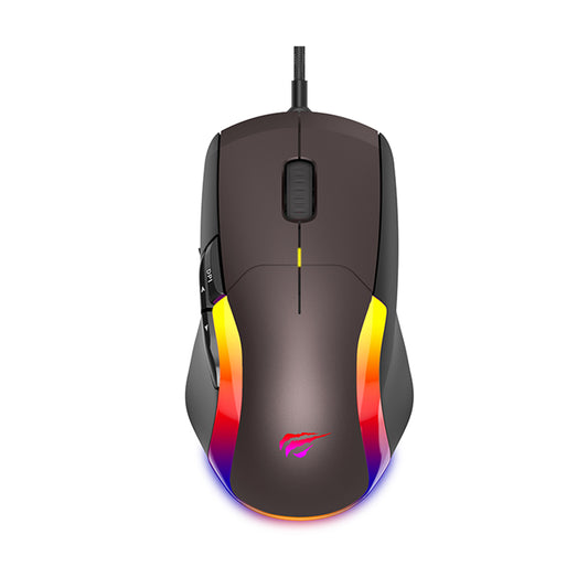 Souris Gaming Filaire USB HAVIT MS959S, RGB, 1200DPI - 8000DPI, 1.6m, Noir Ocre