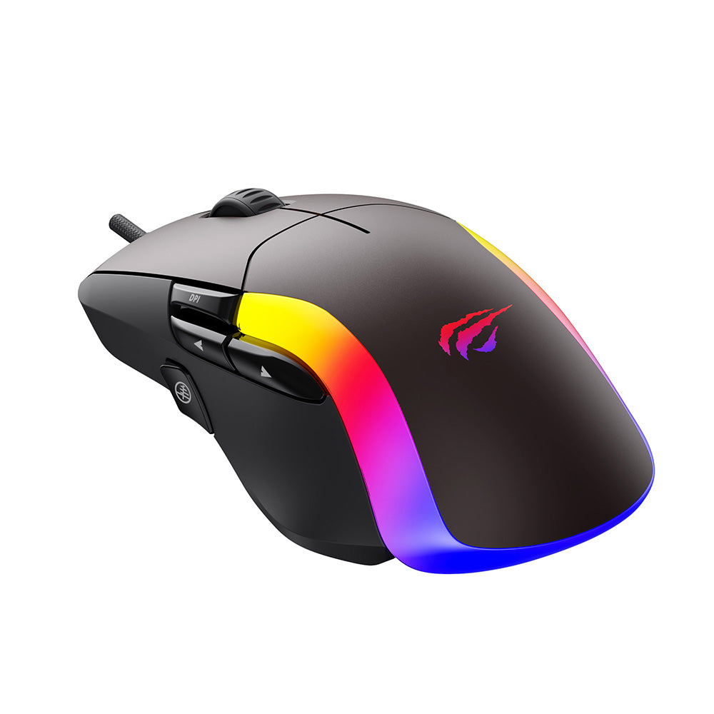 Souris Gaming Filaire USB HAVIT MS959S, RGB, 1200DPI - 8000DPI, 1.6m, Noir Ocre