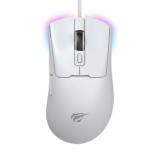 Souris Gaming Filaire USB HAVIT MS966, RGB, 800DPI - 12000DPI, 1.6m, Blanc
