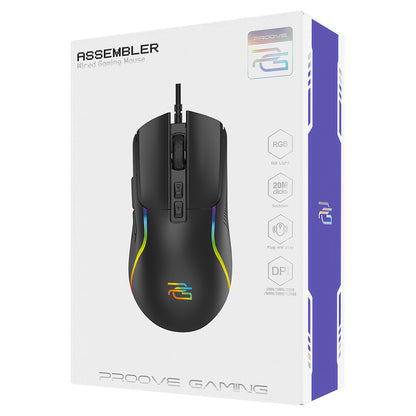 Souris Gaming Filaire USB Proove Assembler, RGB, 12400DPI, Noir CMAS00000101
