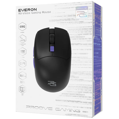 Souris Gaming Sans Fil Proove Everon, 800DPI - 10000DPI, Noir WMEV00022001