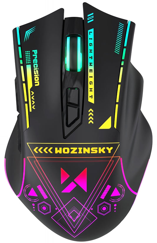 Souris Gaming Sans Fil WZK WMGB-3200, 3200DPI, RGB, Noir