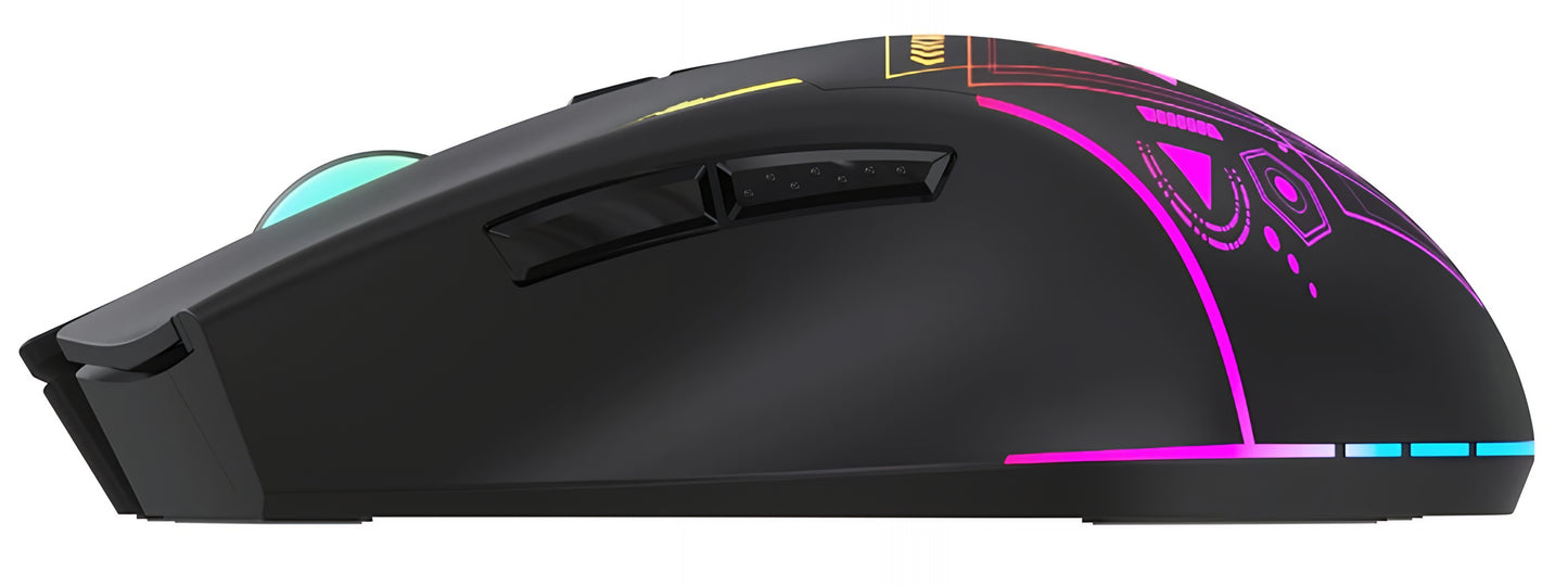 Souris Gaming Sans Fil WZK WMGB-3200, 3200DPI, RGB, Noir