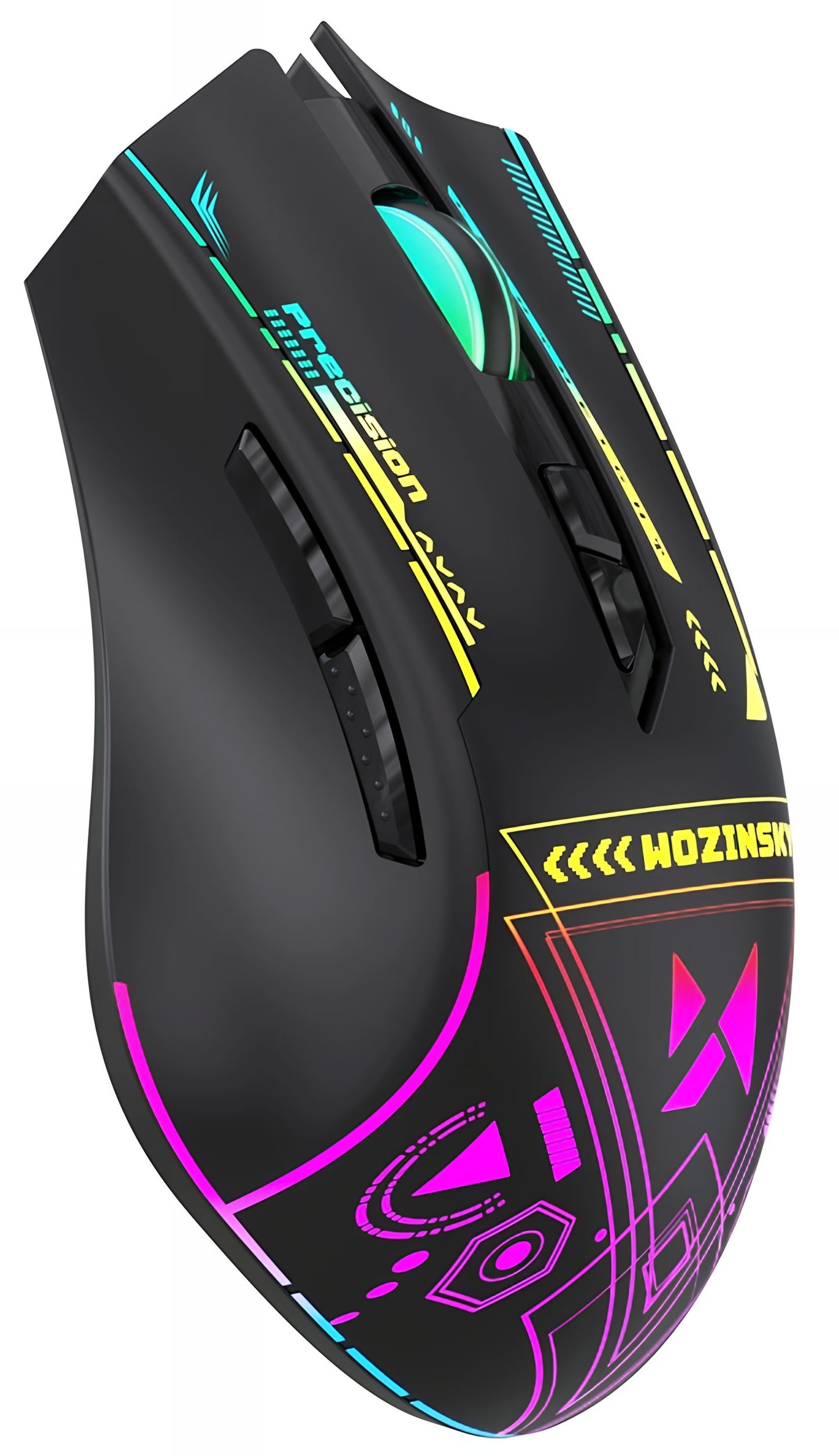 Souris Gaming Sans Fil WZK WMGB-3200, 3200DPI, RGB, Noir