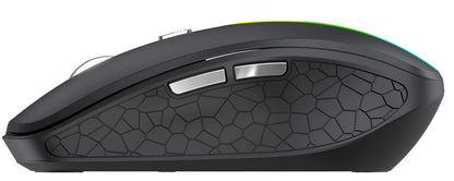 Souris Gaming Sans Fil WZK WMGK-1132, 1600DPI, RGB, BT / Wi-Fi, Noir