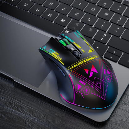 Souris Gaming Sans Fil WZK WMGB-3200, 3200DPI, RGB, Noir