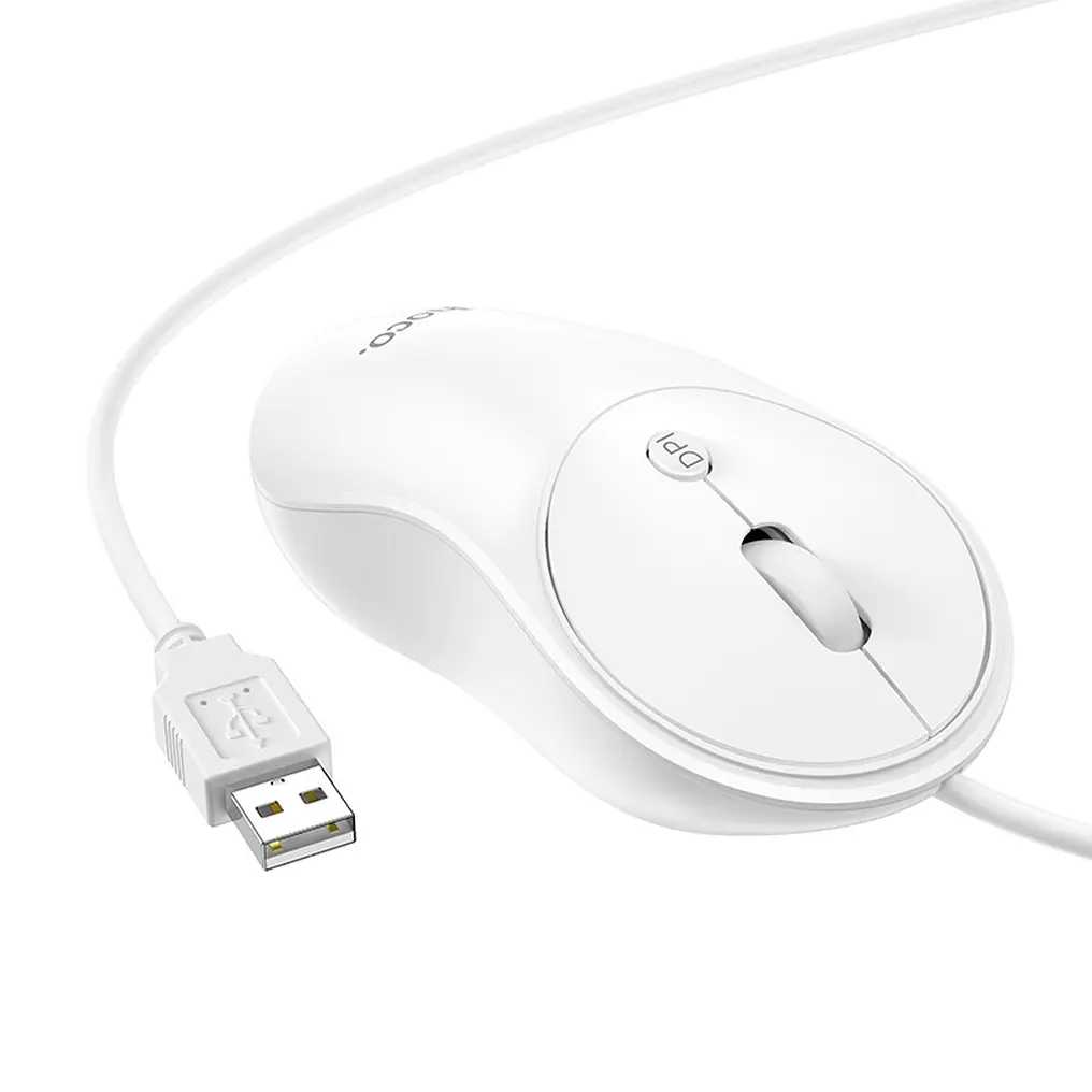 Souris filaire USB HOCO GM13, 1600DPI, Blanc
