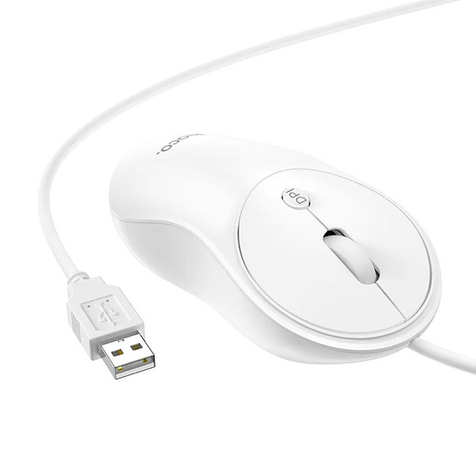Souris filaire USB HOCO GM13, 1600DPI, Blanc